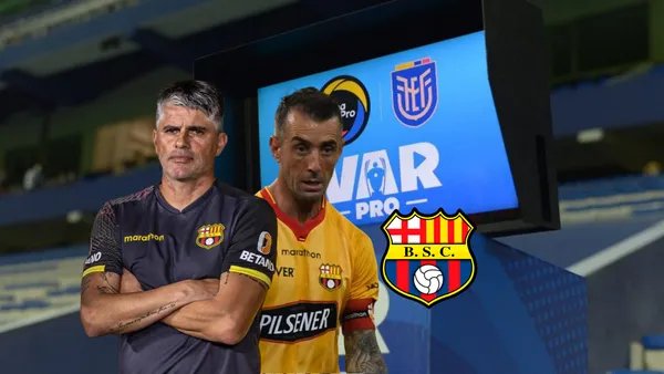 Diego López y Damián Díaz reaccionando al VAR