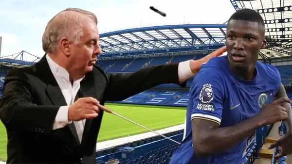 Director de orquesta con Moisés Caicedo en Stamford Bridge (Foto tomada de: Facts/Extra/Atacama)