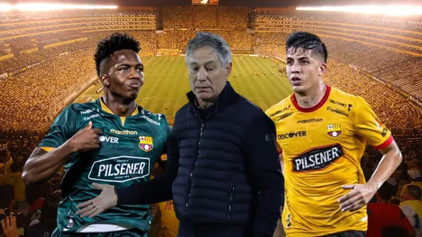 Djorkaeff Reasco, Ariel Holan, Luca Sosa. Foto tomada de: Barcelona SC