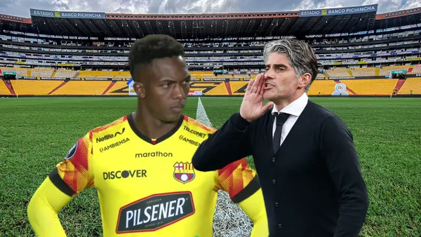 Djorkaeff Reasco enojado y Diego López dando indicaciones