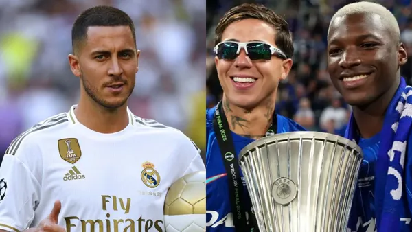 Eden Hazard-Moisés Caicedo / Foto: Infobae