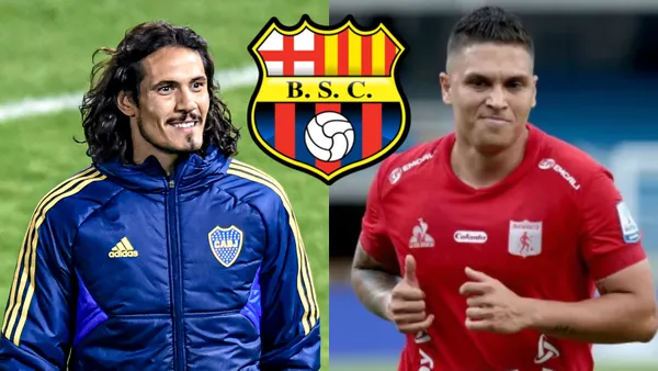 Edinson Cavani-Juanfer Quintero-Barcelona SC / Foto: BeSoccer