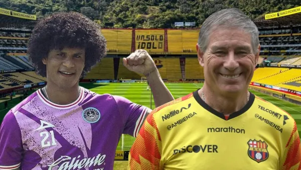 Eduard Bello y Ariel Holan (Foto tomada de: Barcelona SC/Mazatlán/API)