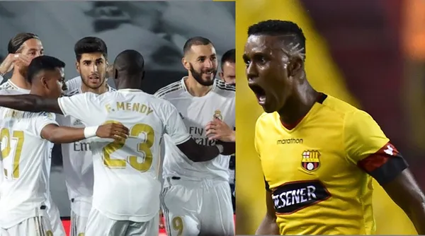 El delantero de Barcelona SC se despachó con un remate desde media cancha, como lo hizo el delantero del Real Madrid