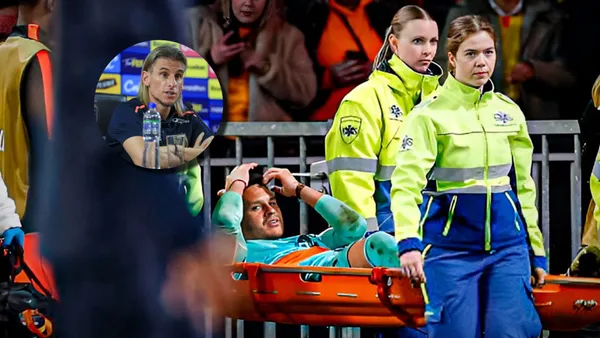 El entrenador habló brevemente de Valle, quien salió en camilla y bastante adolorido por su rodilla