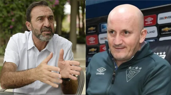 El entrenador de Liga de Quito no ocultó su descontento por el aplazamiento a las prácticas debido a la vuelta anticipada de Emelec