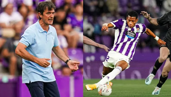 El estratega del Real Valladolid se molestó porque se sintió perjudicado por el arbitraje