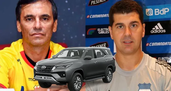 El estratega español llegó en su auto al primer día de la pretemporada del Club Sport Emelec