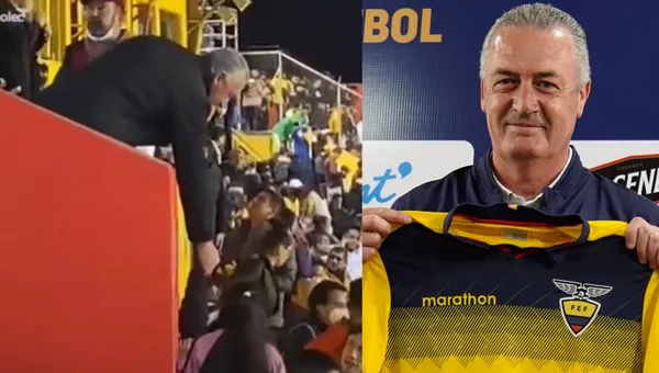 El estratega de la selección ecuatoriana Gustavo Alfaro sorprendió con su reacción en el estadio de Aucas