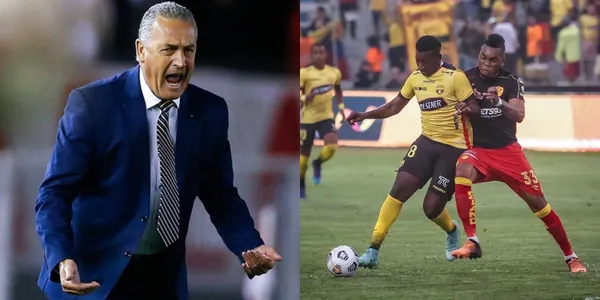 El estratega de la Selección Ecuatoriana se aburrió en el partido entre Barcelona SC y Aucas