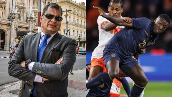 El ex presidente de Ecuador no pasó desapercibido, estuvo en la grada como un aficionado más ante Países Bajos
