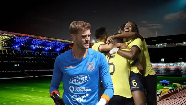 El festejo de Javier Burrai en el gol de Ecuador