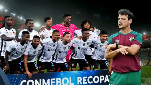 El gesto del DT de Fluminense Fernando Diniz con los jugadores de LDU