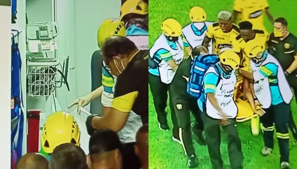 El jugador del ídolo quedó inconsciente luego de un abrupto choque con el jugador de Orense