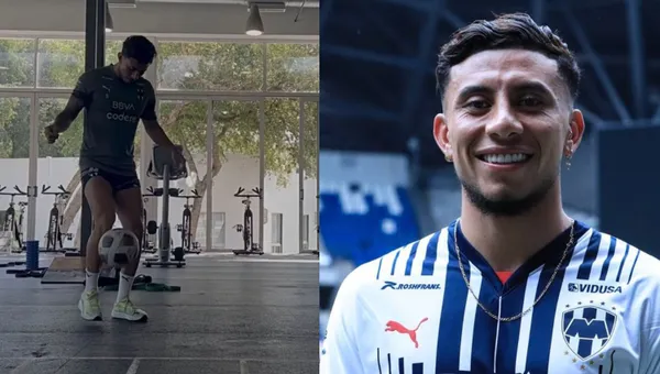 El jugador del Monterrey subió un video en sus redes sociales haciendo cascaritas