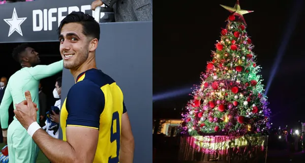 El jugador ecuatoriano se puso a practicar otro deporte mientras todos festejaban la Navidad