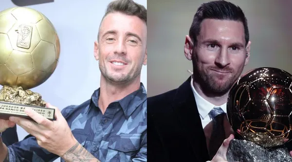 El Kitu Díaz recibió un trofeo haciendo un símil con el Balón de Oro que entregan en Europa y lo han levantado en varias ocasiones por Lionel Messi y Cristiano Ronaldo