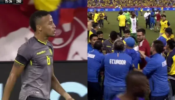 El partido que jugaron entre Ecuador y Nigeria se vio afectado al final porque la gente se metió a la cancha