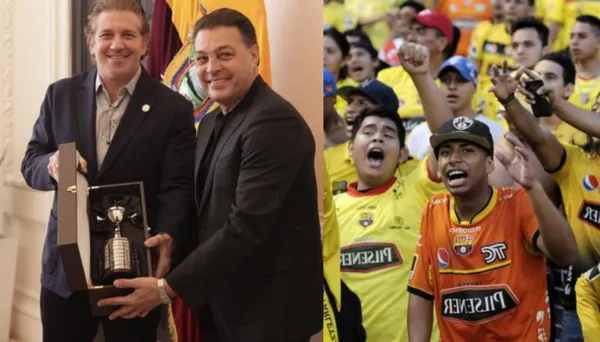 El presidente de la CONMEBOL entregó un reconocimiento a Barcelona por ser sede de la Copa Libertadores