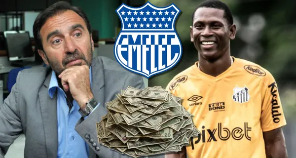 Emelec quiso reforzar su ataque y preguntó por Brayan Angulo, quien tiene un salario alto en Santos de Brasil, inalcanzable para el Bombillo