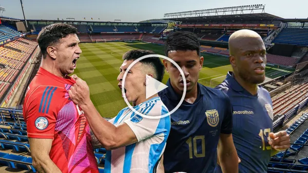 Emiliano Martínez, Lisandro Martínez, Kendry Páez, Enner Valencia. Foto tomada de: La Tri/Selección Argentina
