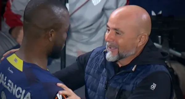 Enner Valencia se volvió a ver con Jorge Sampaoli luego de 13 años, cuando lo dirigía en Emelec