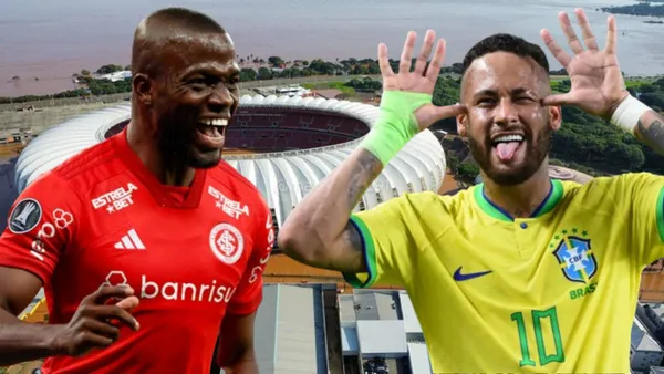 Enner Valencia y Neymar en el Estadio Beira Río (Foto tomada de: Internacional/Conmebol/Transfermarkt)
