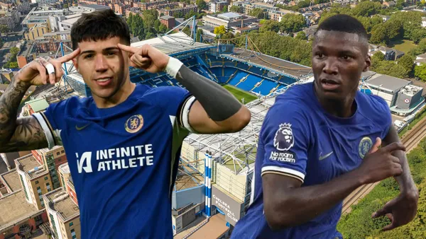Enzo Fernández y Moisés Caicedo en Stamford Bridge (Foto tomada de: Wikipedia/Chelsea)