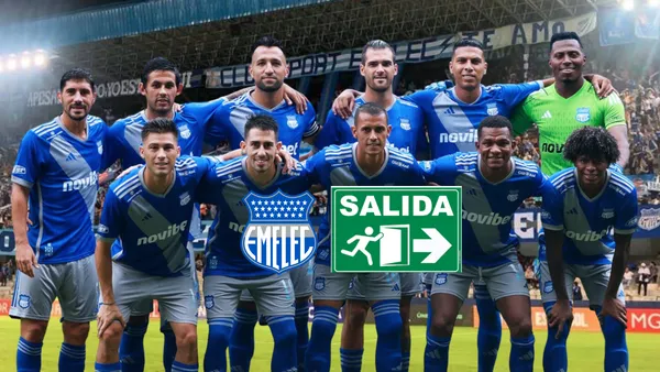 Equipo de Emelec, letrero salida. Foto tomada de: Emelec