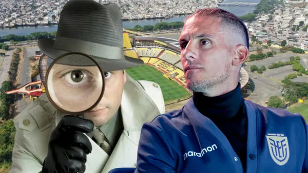 Espía y Sebastián Beccacece (Foto tomada de: Barcelona SC/Guioteca/API)