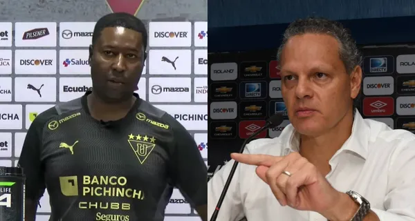 Esteban Paz también celebró la victoria de LDU sobre Barcelona SC, de la mano de Édison Méndez