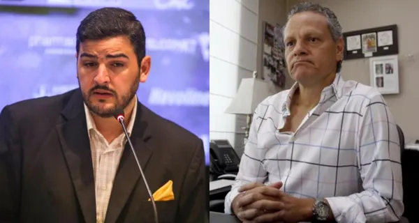 Esteban Paz y Aquiles Álvarez, directivos de Liga de Quito y Barcelona SC, estuvieron involucrados en polémicas meses atrás y desembocó en que el directivo de BSC dijera que no tiene problema en levantarle la mano ¿Se hicieron de buenas?