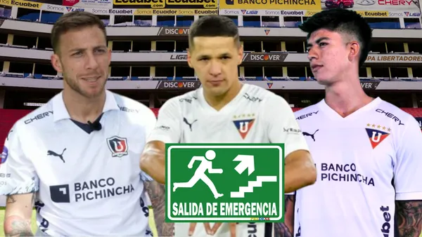 Ezequiel Piovi, Alex Arce y Gabriel Villamil (Foto tomada de: Liga de Quito/Vistazo/API/Extintor)