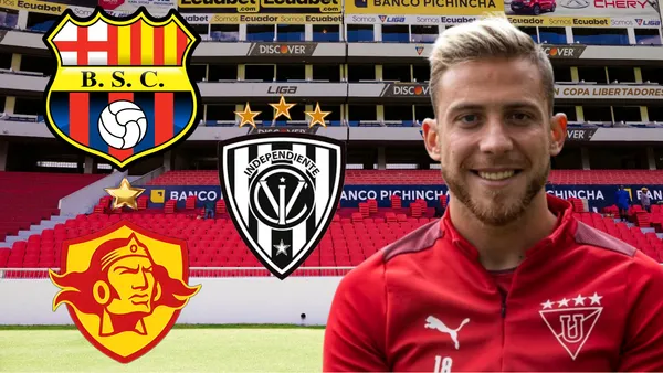 Ezequiel Piovi en el Estadio Rodrigo Paz Delgado (Foto tomada de: Liga de Quito/Primicias/Wikipedia)