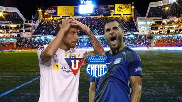 Ezequiel Piovi, Facundo Castelli. Foto tomada de: Liga de Quito/Emelec/Pes Logos