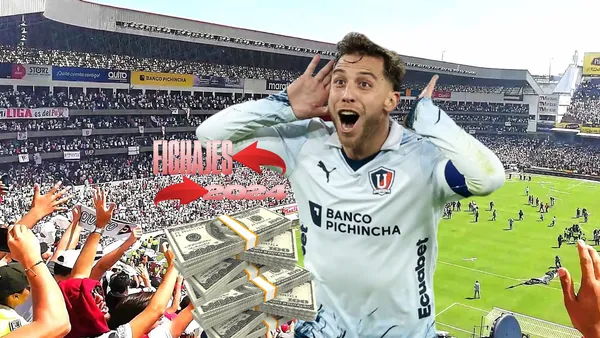 Ezequiel Piovi festejando, dinero y fichajes. Foto tomada de: Liga de Quito