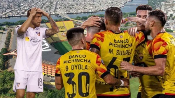 Ezequiel Piovi y jugadores de Barcelona SC (Foto tomada de: Barcelona SC/API)