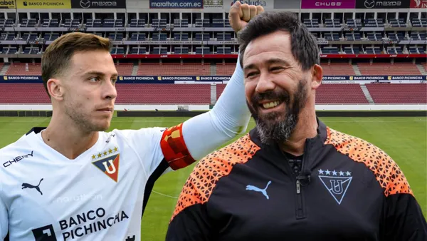 Ezequiel Piovi y Pablo Sánchez (Foto tomada de: Primicias/API/Liga de Quito)