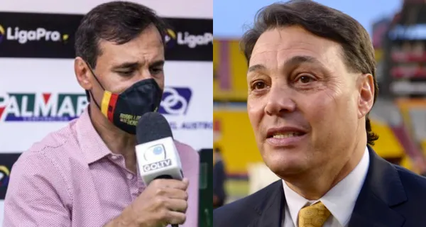 Fabián Bustos fue cuestionado porque ante Aucas llegó a poner hasta 9 jugadores de Barcelona SC a defender, pese a que tenía todo para ganar. Alfaro Moreno fue claro al respecto y contó que se reunió con el entrenador