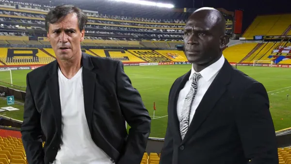 Fabián Bustos y Segundo Alejandro Castillo (Foto tomada de: Barcelona SC/API/El Universo)