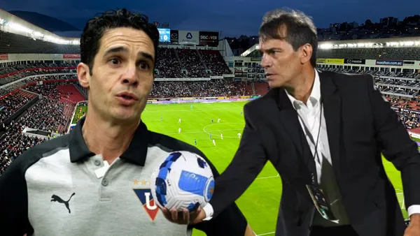 Fabián Bustos ya palpita el partido contra Liga de Quito (Foto tomada de: Primicias/Ecuavisa/LDU)