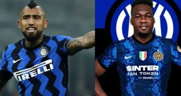 Felipe Caicedo ganó la Copa Italia con Inter de Milán y celebró con Vidal