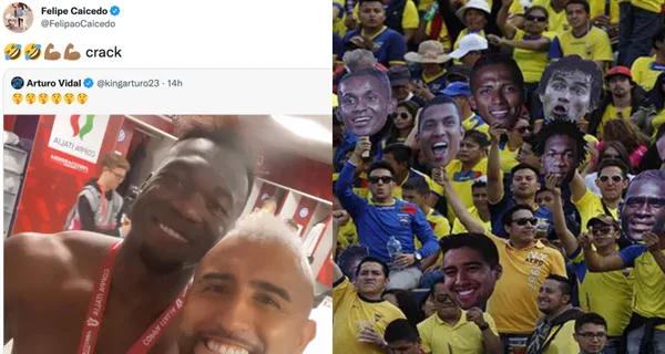 Felipe Caicedo quiso quedar bien con Arturo Vidal y se burlaron de Ecuador así como de Byron Castillo