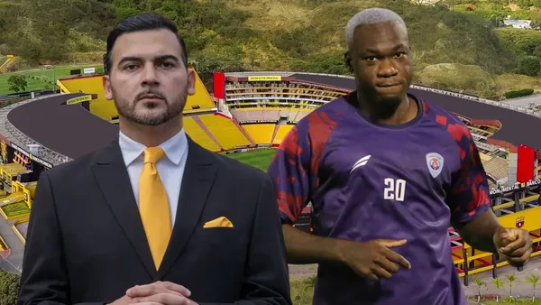 Felipe Caicedo y Antonio Álvarez (Foto tomada de: Barcelona SC/Abha Saudi Club/API)