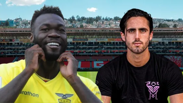 Felipe Caicedo y Leonardo Campana (Foto tomada de: Liga de Quito/La Tri/Leonardo Campana)