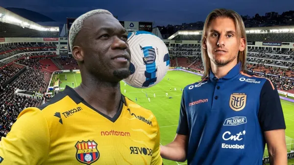 Felipe Caicedo y Sebastián Beccacece (Foto tomada de: Primicias/La Tri/Barcelona SC)