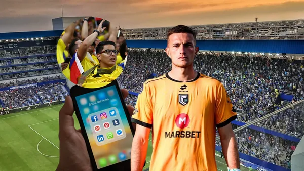 Felipe San Juan viendo las reacciones de los hinchas Ecuatorianos. Foto tomada de: Cumbayá FC