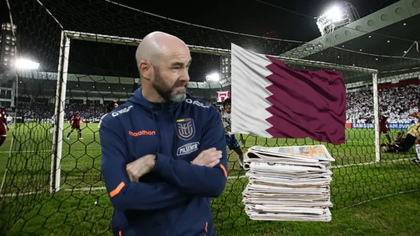 Félix Sánchez Bas, bandera Qatar. Foto tomada de: Istock/Wikipedia/La Tri