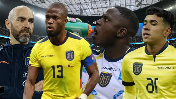 Félix Sánchez, Enner Valencia, Kendry Páez y Moisés Ramírez (Foto tomada de: Diario AS/CNN/La Tri/El Universo)