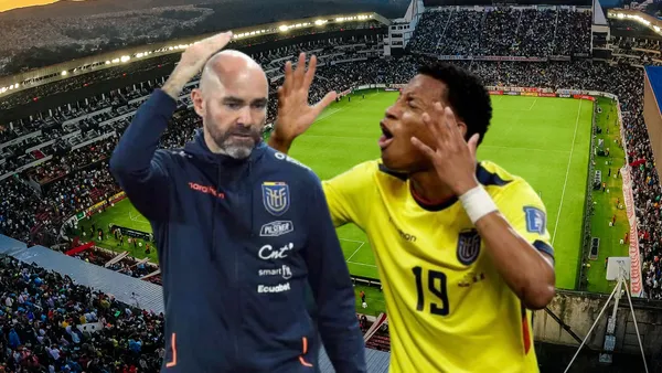 Félix Sánchez protestando, Gonzalo Plata gritando. Foto tomada de: La Tri